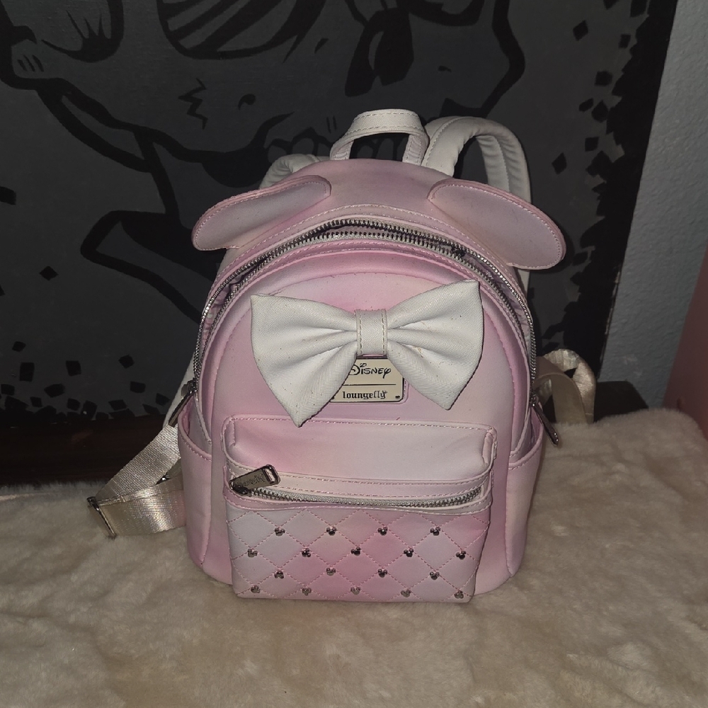 Disney Pink and White Backpack with Bow